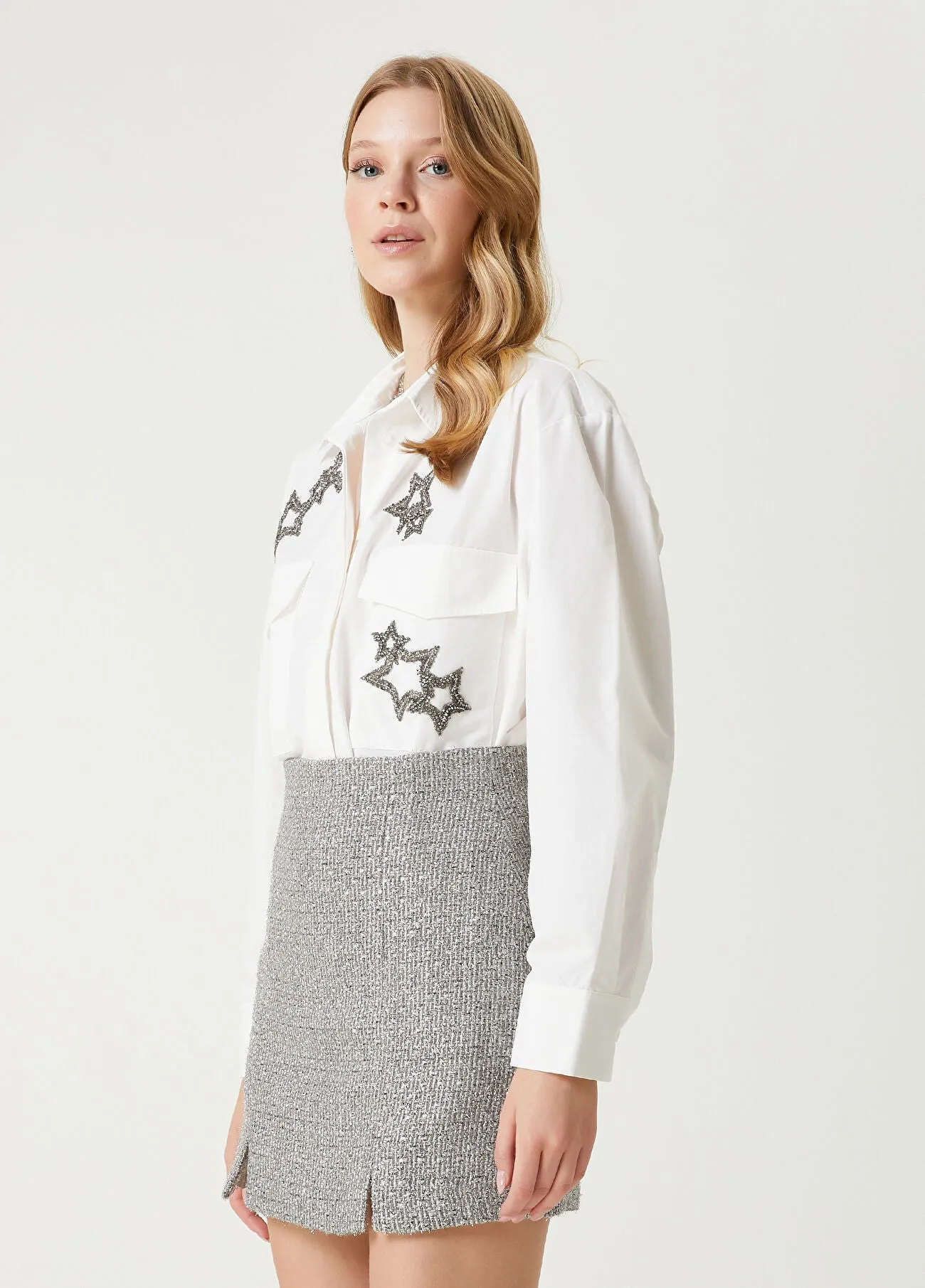 Beymen Club Embellished Technical Over Shirt White
