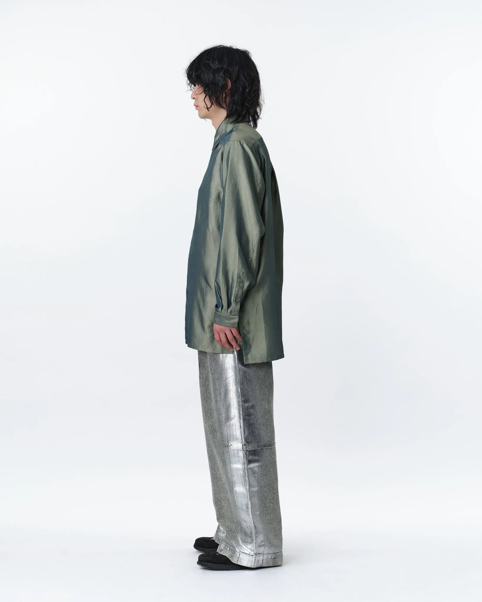 IRIDESCENT SEAM POCKET SHIRT .11 【GLOSS BEIGE】