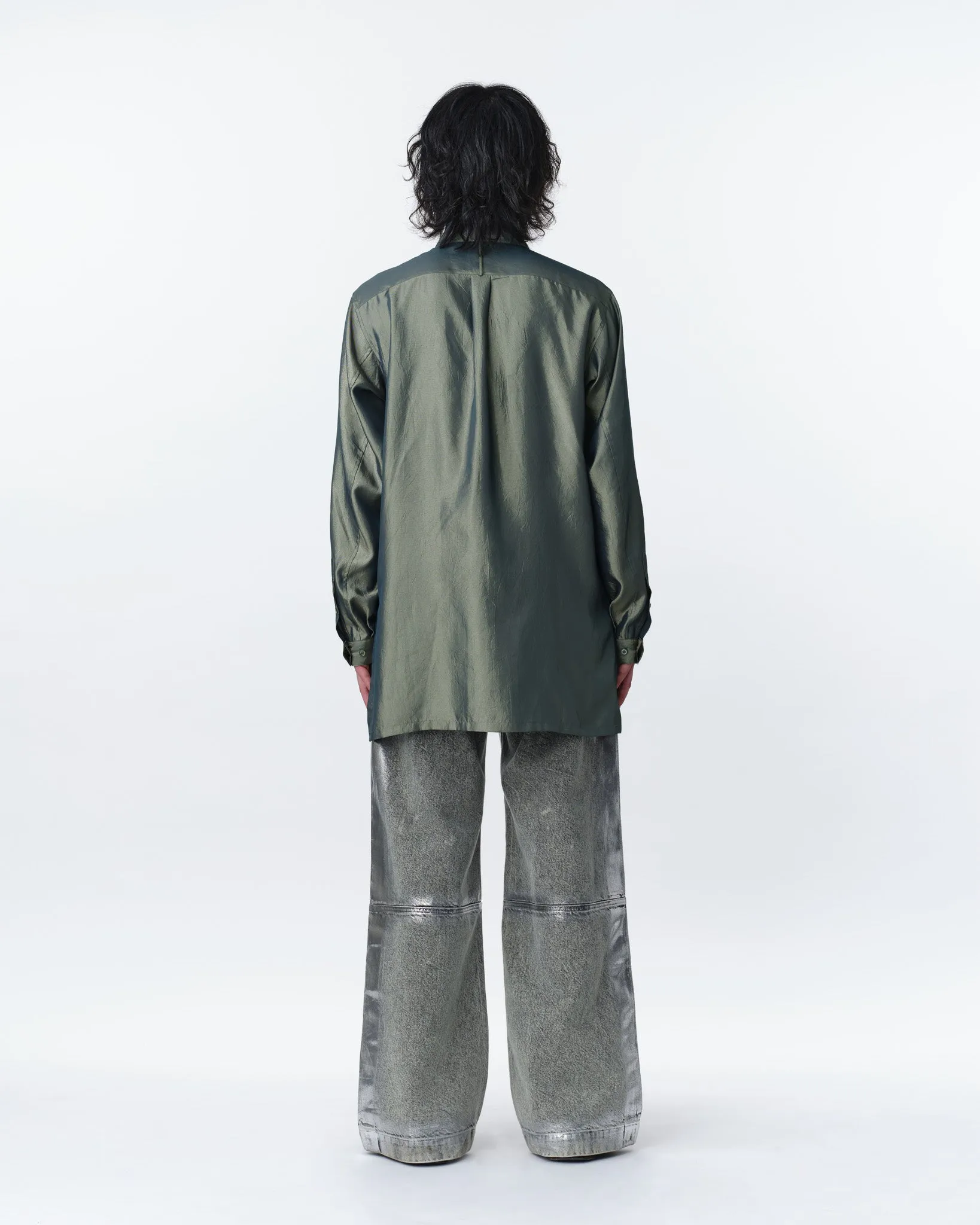 IRIDESCENT SEAM POCKET SHIRT .11 【GLOSS BEIGE】