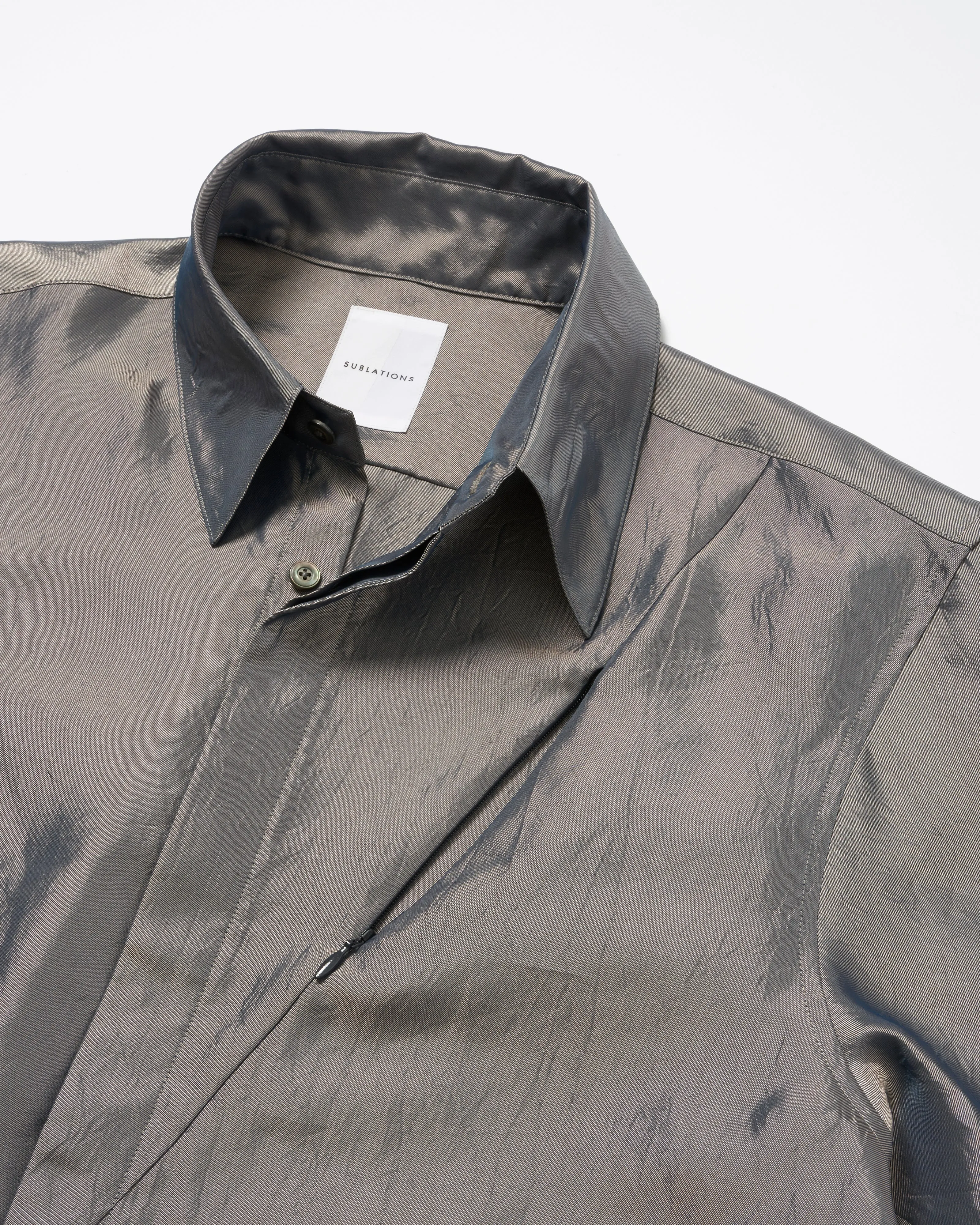 IRIDESCENT SEAM POCKET SHIRT .11 【GLOSS BEIGE】